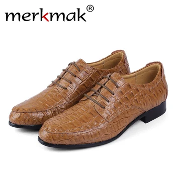 

Merkmak Men Casual Formal Shoes Fashion Comfortable Genuine Leather Pointe Top Autumn Winter Footwear Man Flats Big Size 36-50