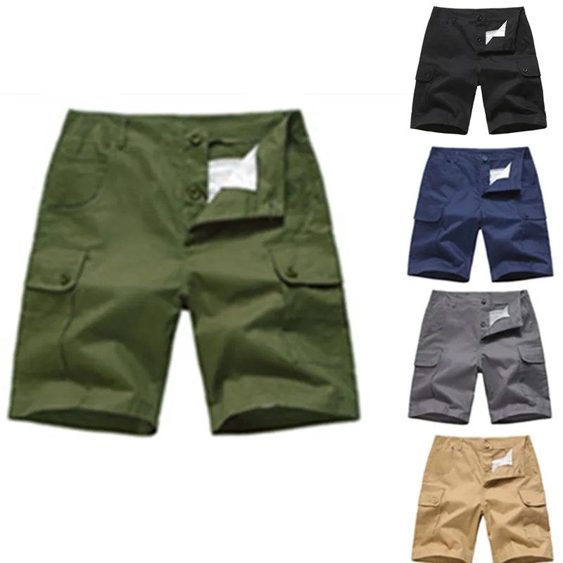 Новая стильная мужская спортивная рубашка с короткими рукавами и шорты из хлопка летние повседневные джинсы груз схватка шорты Повседневное однотонные Цвет мешковатые брюки короткие штаны W3