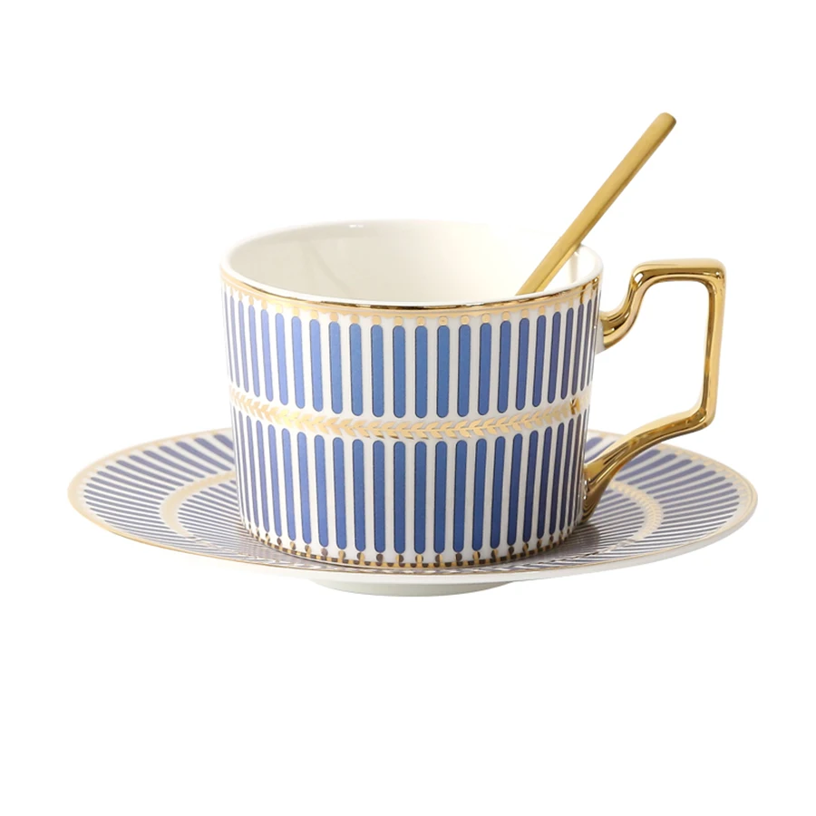 buy European Ceramic Coffee Cup And Saucer Set Espresso Cups High Tea Set Ceramic Tea Cup Kubek With Spoon Home 50T018