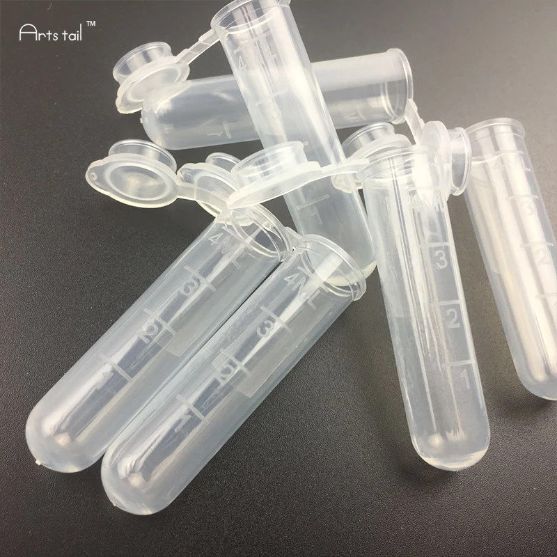 

100pcs 5ml Clear Centrifuge Tubes 4ml Scale with Lid Round Bottom EP Bottles Sample Analysis Chemistry Experiment Supplies