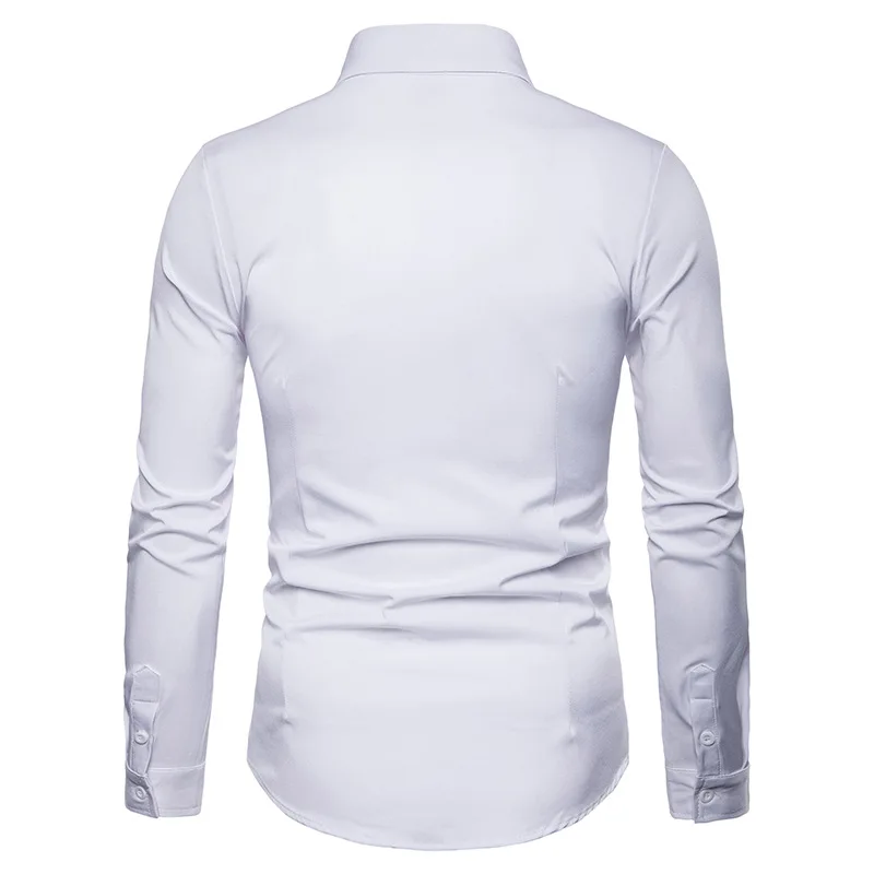 Luxury Gold Embroidery Shirt Men 2018 Brand New Slim Fit Long Sleeve Chemise Homme Casual Button Down Dress Shirts Male Camisas