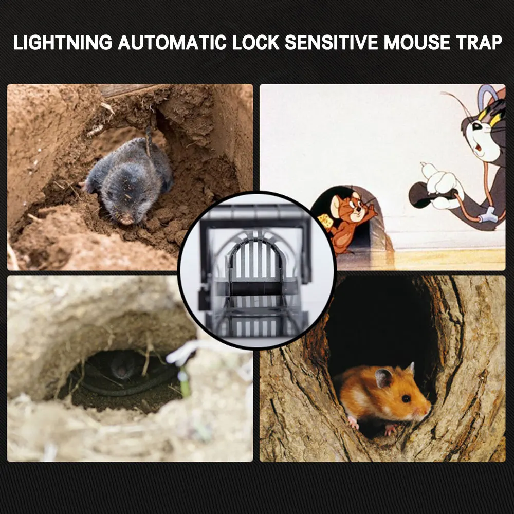 Ловушка крыс ловушка мышей эффективная гуманная мышь ловчая клетка прочный прикорм устройство автоматические инструменты наборы чувствительный черный грызун