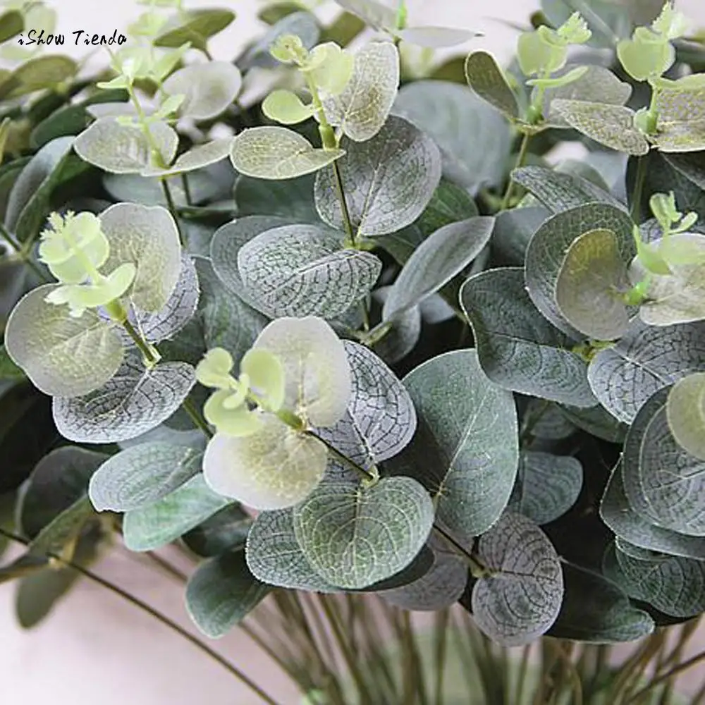 ISHOWTIENDA Artificial Fake Leaf Eucalyptus Leave Simulation Leaves