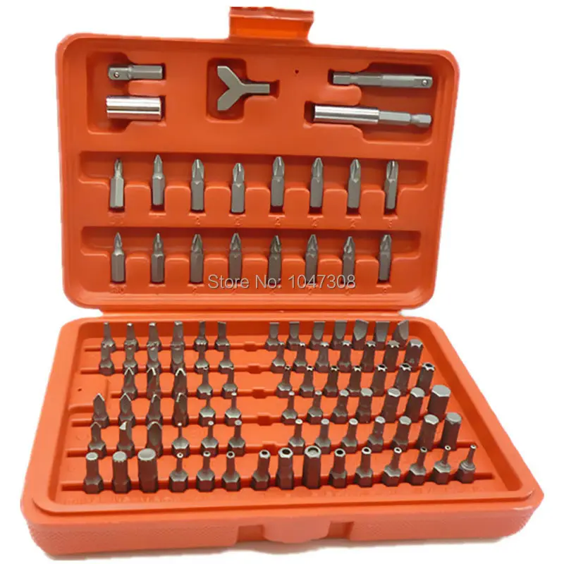 100pc Security Bit Set Torx Star Tamper Screws Hex Key Tri Wing Phillips Slotted