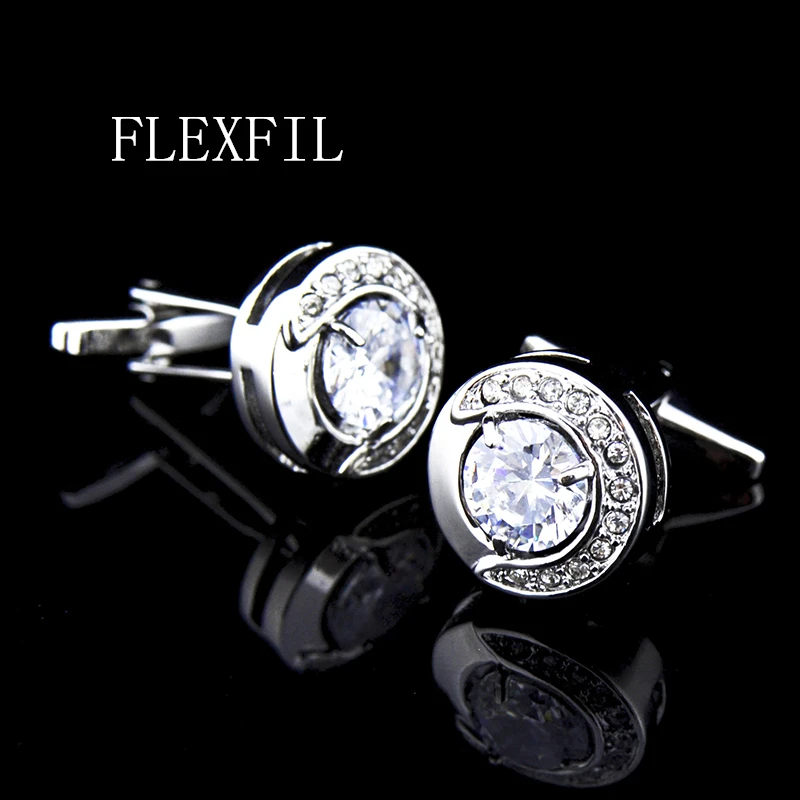 

Jewelry shirt Fashion cufflink for mens Brand crystal Cuff link Luxury white Wedding Button male High Quality Free Shipping