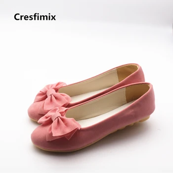 

Cresfimix women cute bow tie spring & summer slip on pink flat shoes lady casual street shoes female comfortable shoes zapatos