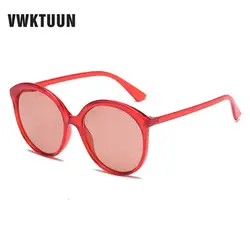Vwktuun круглые большие женские очки солнцезащитные очки для леди Брендовая Дизайнерская обувь очки UV400 Винтаж женские красные оттенки новых