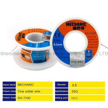 

2pcs/lot Mechanic Have Lead Soldering Tin Line 0.5mm 50g MCN Fine Solder Wire Low Melting Point Soldering Tin BGA Welding Tools
