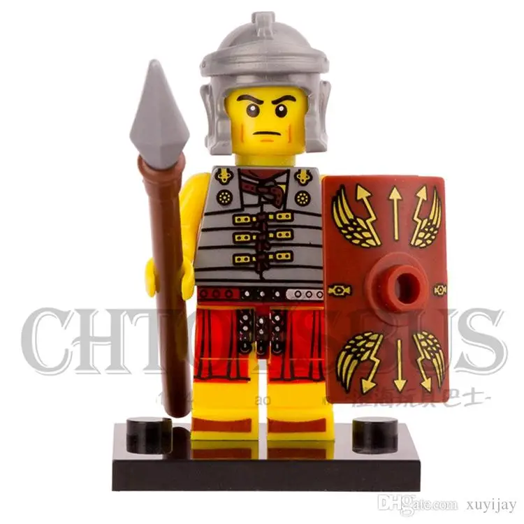 21PCS Ancient Rome Fighter Gladiatus Infantry Soldier Building Blocks DIY Toys 