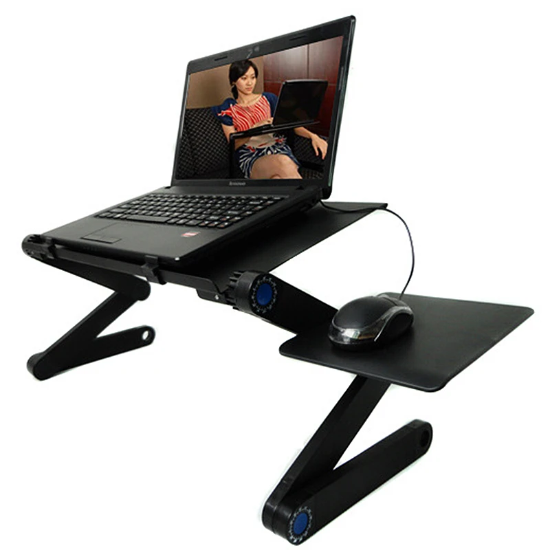 Портативная 360 Складная подставка для ноутбука, стол для компьютера, стол с 2 отверстиями, охлаждающий стол для ноутбука, держатель с коврик для мышки для ноутбука, стол для кровати