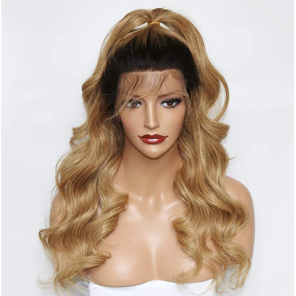 

SimBeauty Honey Blonde Human Hair Wigs Ombre Lace Front Wig 1B27 360 Lace Frontal Wigs Loose Wave Full Lace Wigs For Black Women
