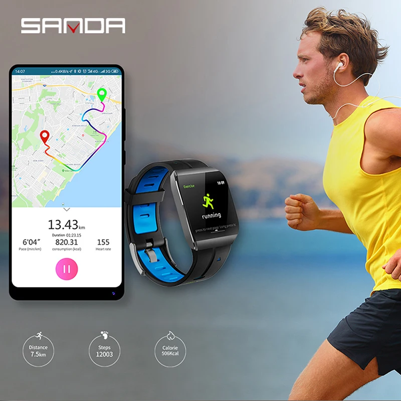 Часы SANDA X1 HD с большим дисплеем для пожилых мужчин новые смарт цифровые часы и