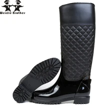 Wenjie brother/женские резиновые сапоги; женская обувь для дождливой погоды; уличные клетчатые резиновые сапоги; резиновые сапоги из пвх; Женская водонепроницаемая обувь для дождливой погоды