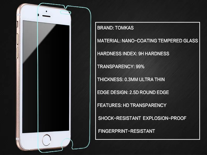 Закаленное стекло для iPhone 7 6 6S Plus 8 Plus X Взрывозащищенная защитная пленка для экрана для iPhone 5 5S SE 5C 4S защитная пленка