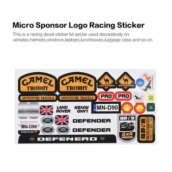 

Micro Sponsor Logo Racing Sticker Sheet Universal For WPL & MN RC Car Crawler Sticker Parts RC Car Model Toy Parts Durability