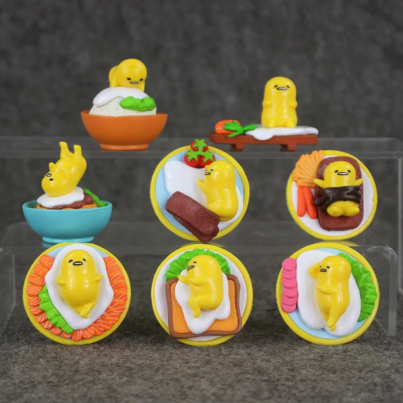 

8Pcs/Lot Anime Gudetama Lazy Egg Mini Ornaments PVC Figures Collection Model Toy Kids Gifts
