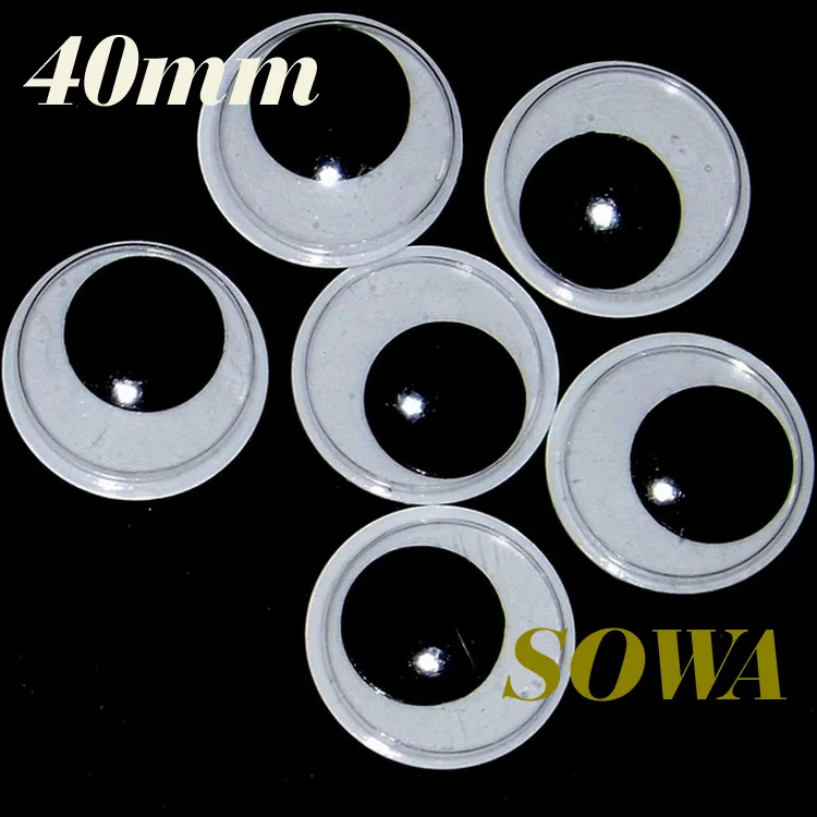 

Free Shipping 12pcs/lot Size 40mm Movable Toy Eye googly eyes Plastic Eye Without Self-adhesive