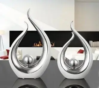 

ceramic Creative silver ball home decor crafts room decoration handicraft ornament porcelain figurines wedding decorations