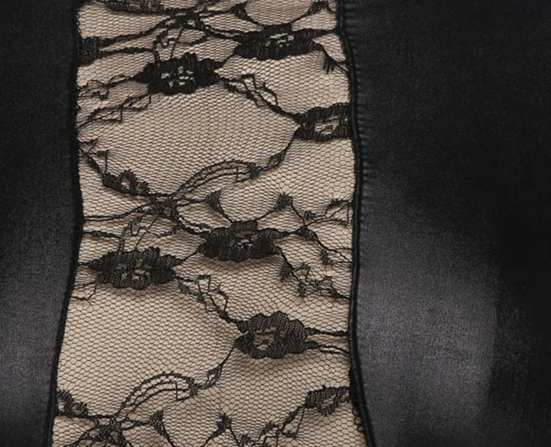 Женское сексуальное эротическое трико из ПВХ, черное кружевное Сетчатое Микро Мини-боди с эффектом мокрой кожи, Фетиш Клубные вечерние латексные облегающие платья
