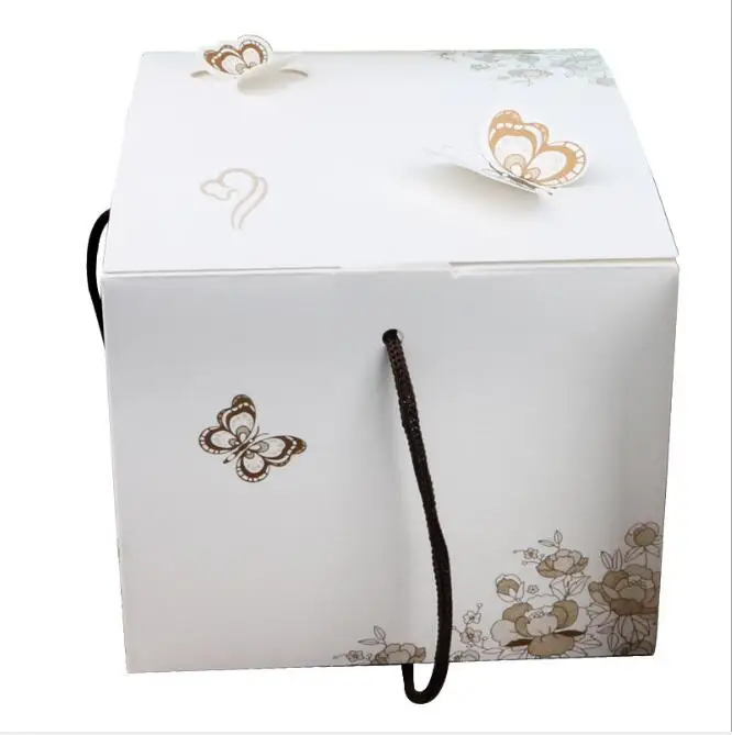 40pcs/lot DIY Butterfly Cake boxes and packaging, Cake Box With Handle