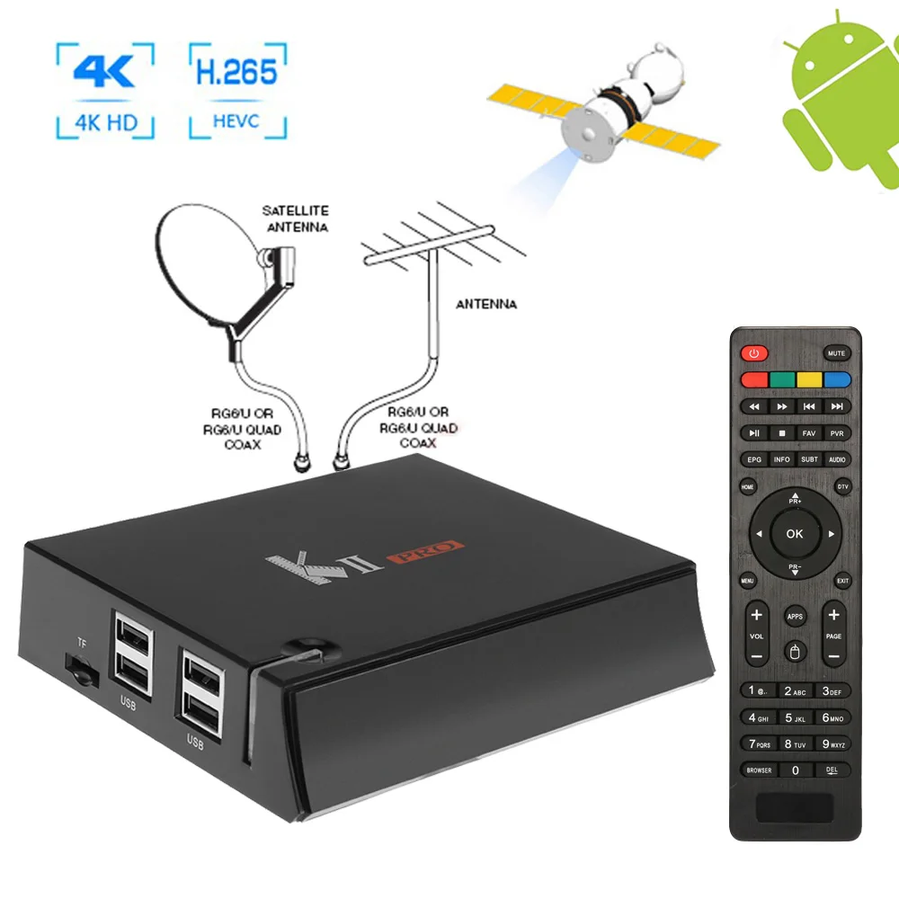 

Quad-Core 2GB RAM H.265 Android 5.1 With Digital DVB-S2 Satellite IKS Cline Biss DVB-T2 Combo Receiver 4K TV Tuner Bluetooth 4.0