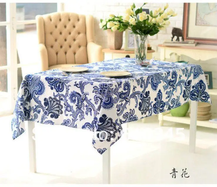 Free Shipping Hot selling Linen cotton Chinese art printing tablecloth