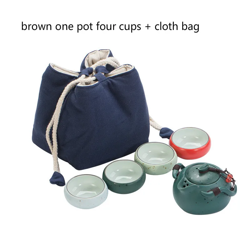 

3/6Pcs Tea Set Porcelain Double Wall Cup Creative Flower Dragon Moutain Teapot Kung Fu Tea Set Teaware A