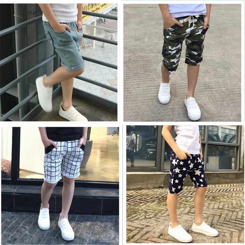 

Summer Boys Shorts Toddler Plaid Cotton Striped Trousers Children Clothing Camouflage Bottom Baby Shorts Kids Clothes Spodenki