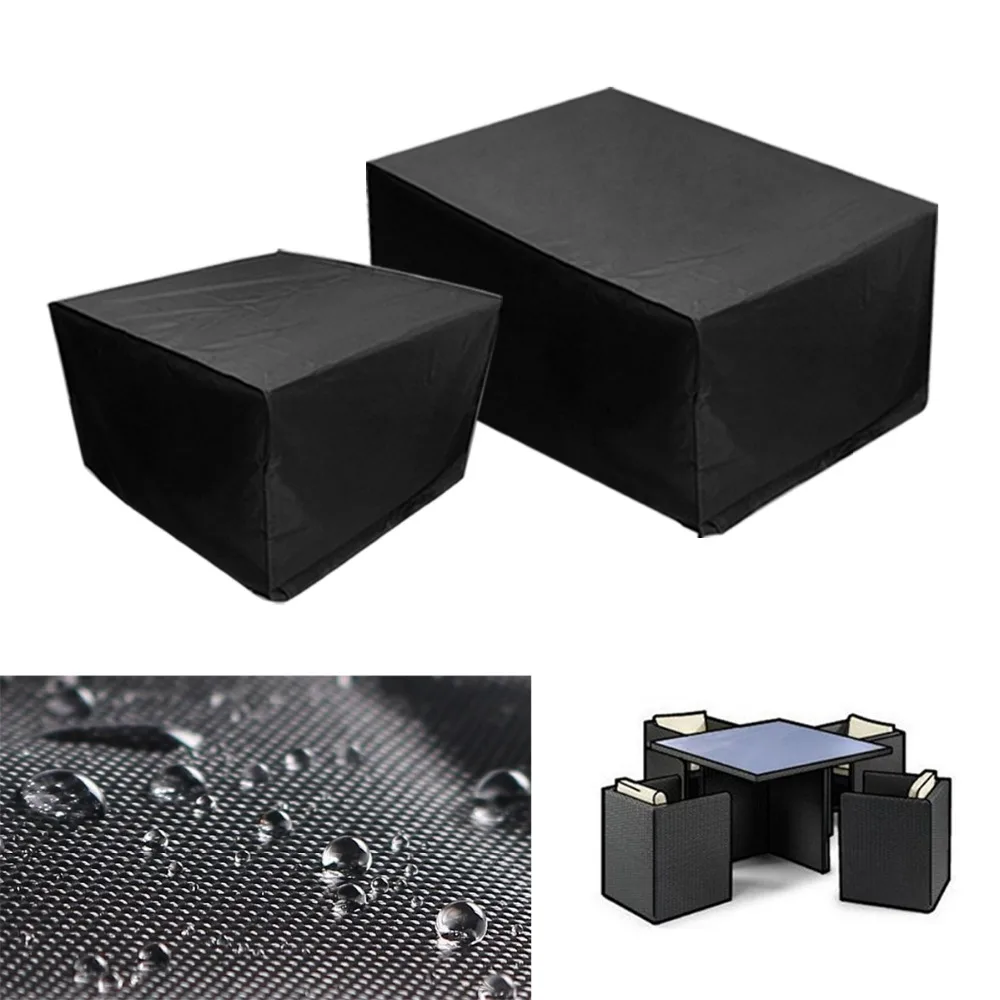 Portable Waterproof Dustproof Furniture Cover Case Tarpaulin Black