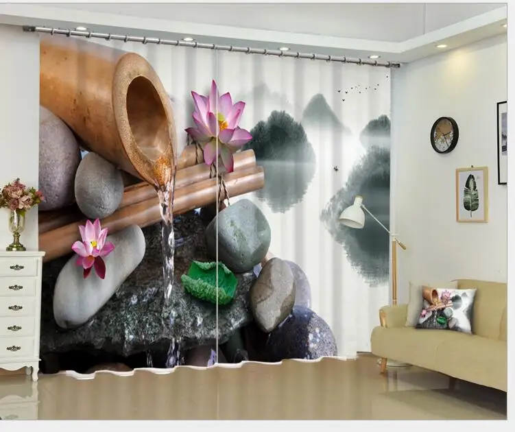 Lotus Curtains Luxury Blackout 3D Window Curtain For Living Room Bedroom Customized size Drapes Cortinas Rideaux Cushion cover | Дом и сад
