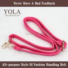 hot pink Free shipping PU leather belt male and female bag shoulder straps, color2.0cm