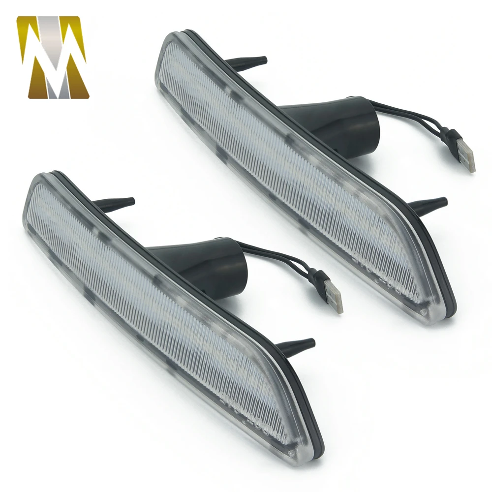 (Front) For Ford Mustang 2011 2012 2013 2014 27-SMD Integrated Turn Signals Car Front Side Marker Lamps Bumper Lights LED (9)