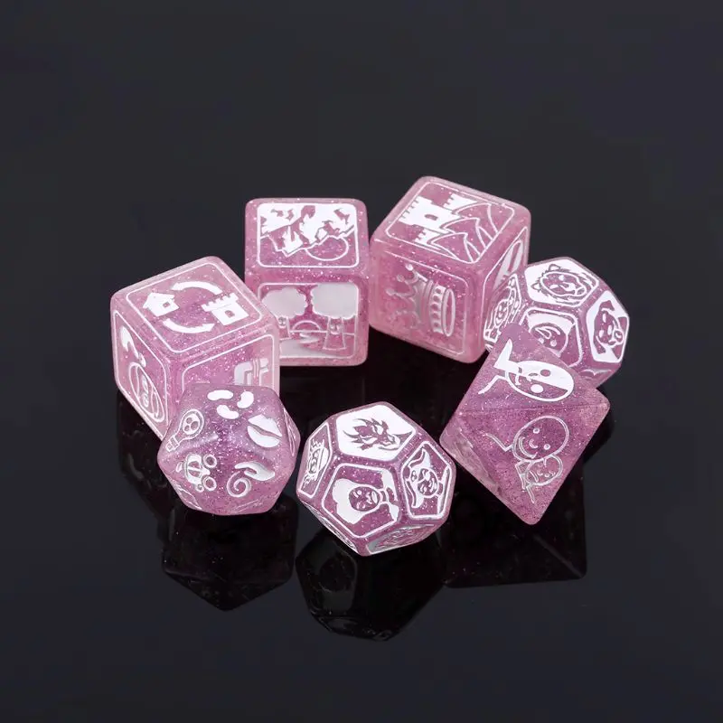 

New 7pcs/set Story Dices For Story Time Polyhedral Game Dice Says Party Multi Faces Acrylic Dice Toy qiang