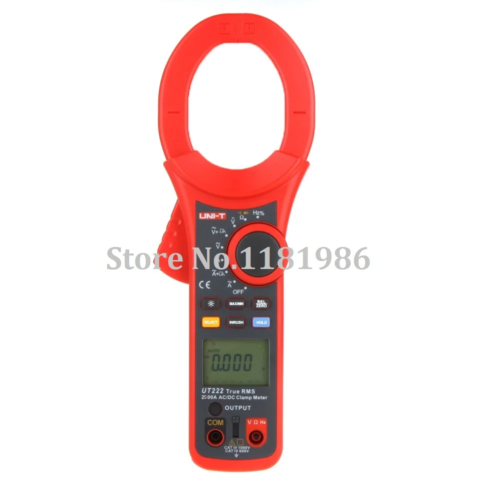 

UNI-T UT222 True RMS Digital Clamp Meter Multimeter Maximum Display 6000 2500A w/ Frequency & Duty Cycle Temperature Test
