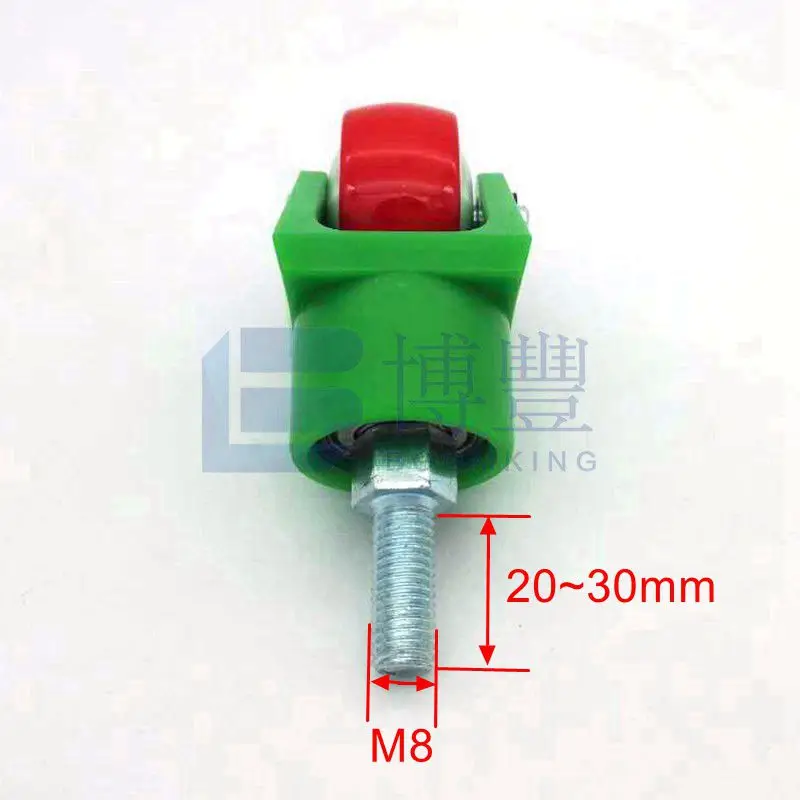 1 ''/D38mm* M8/M10* 20 Вт, 30 Вт/60 мм воды-доказательство красного и зеленого цветов универсальные колеса, колесико для мебели, резиновый валик, конвейерной доставки колеса - Цвет: M8 x 30mm