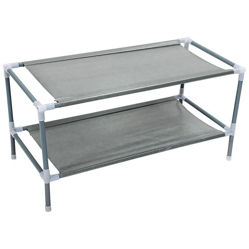 5 أنماط 2-6Layers المعادن + النسيج القابلة للإزالة الباب خزانة الأحذية الرف DIY أحذية التخزين رف للأحذية المنظم رمادي