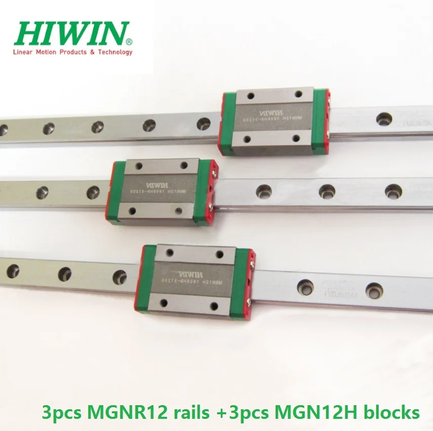 3 шт. оригинальные Hiwin rail MGNR12 L 100/200/280/300/330/350/400/500/600 мм + MGN12H линейные блоки для