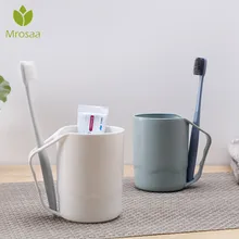 Бытовая пластиковая простая чашка для зубных щеток с ручкой, чашка для полоскания рта, стакан для зубных щеток, стакан для пар, Товары для ванной