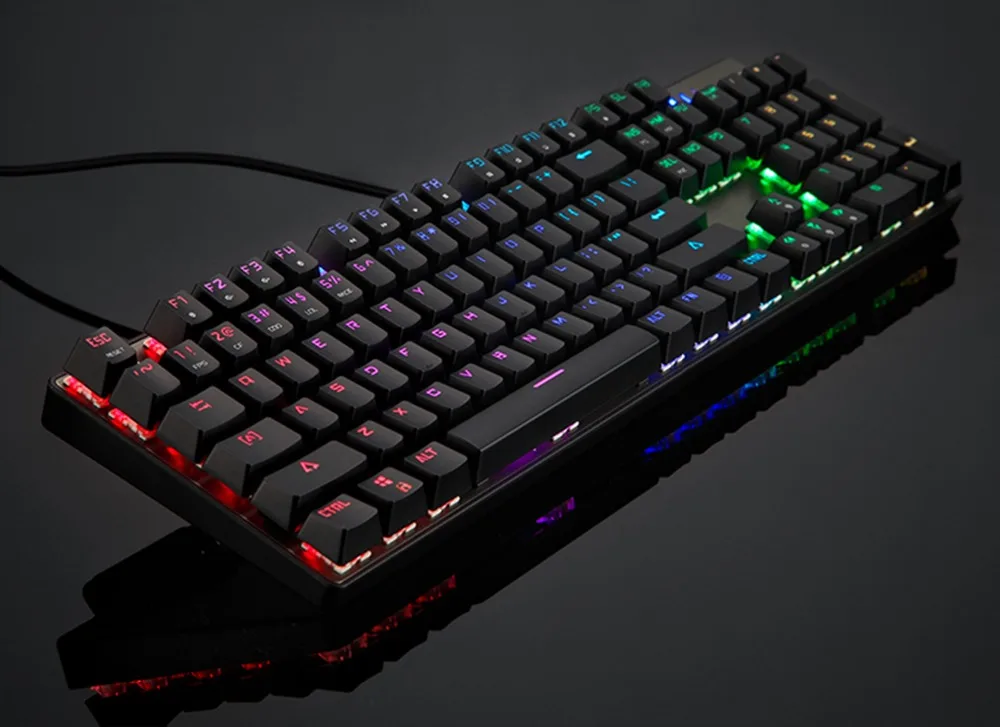 MOTOSPEED CK104 игровая Проводная Механическая клавиатура 104 клавиш настоящий RGB синий переключатель светодиодный с подсветкой анти-привидение
