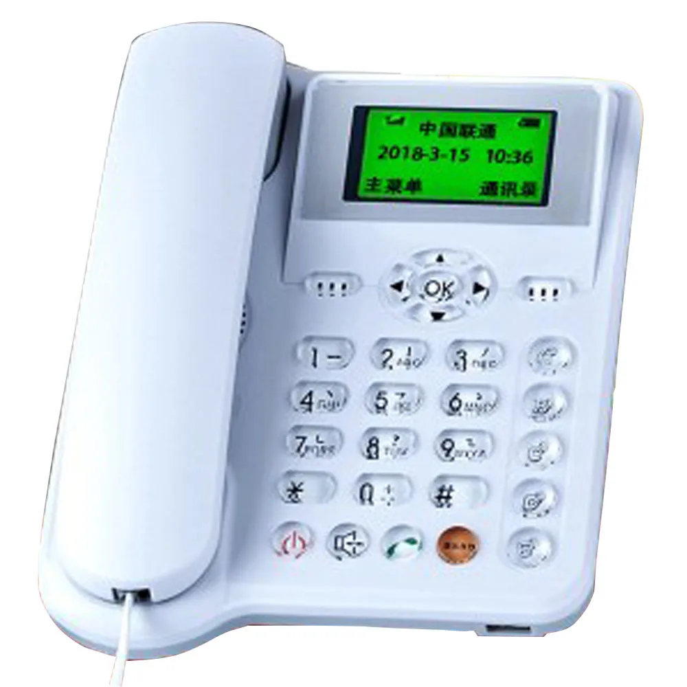 

GSM 900/1800MHz Support SIM Card Landline Telephone With Call ID Handfree Landline Phone Fixed Wireless Telephone Home White