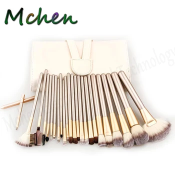 

Champagne Makeup brushes Soft Fan Cosmetic Eye brow Shadow Gold Powder Makeup Brushes maquiagem Tool kits 12/18/24pcs per set