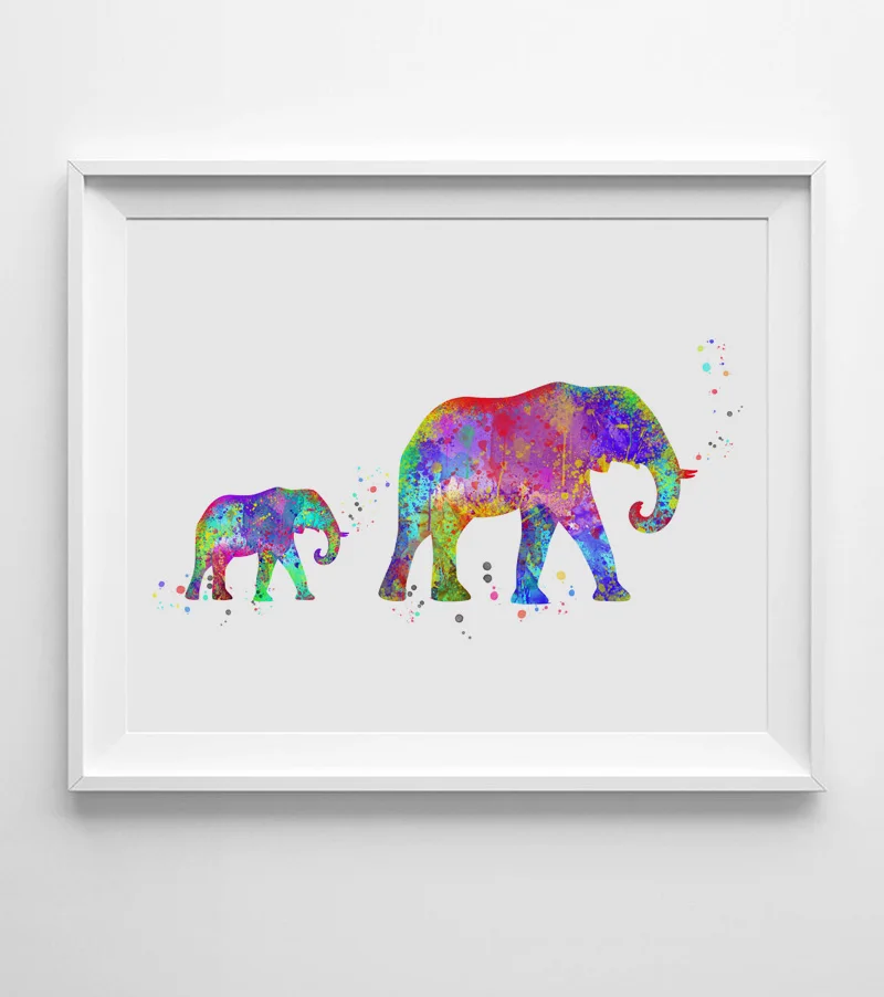 Us 5 99 Elephant Art Print Watercolor Baby Wall Hanging Nursery Decor Paper Family Gift Decoration Ap073 In Painting Us 5 99 Elephant Art Print Watercolor Baby Wall Hanging Nursery Decor Paper Family Gift Decoration Ap073 In Painting