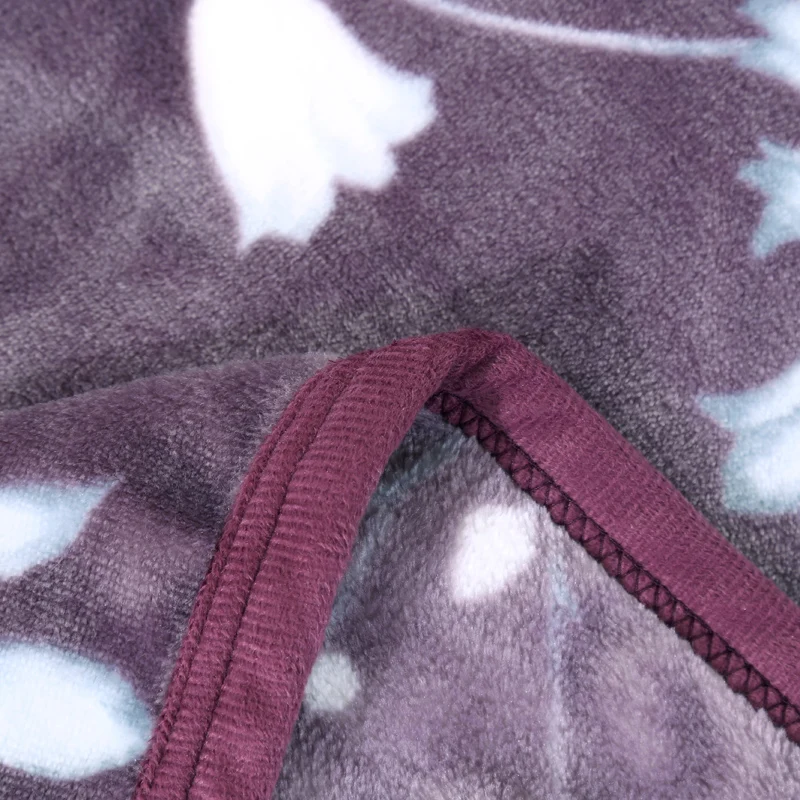 Фиолетовый цветок утолщенное качественное плюшевое покрывало одеяло 200x230 см высокой плотности супер мягкое фланелевое одеяло для дивана/кровати/Ca