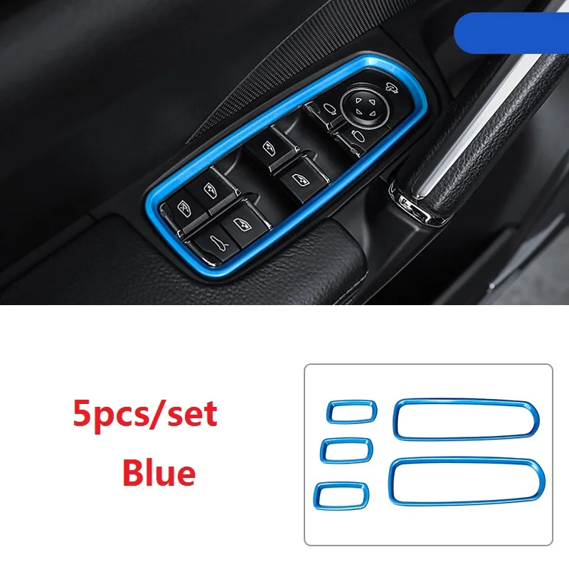 

5pcs ABS Car Window Control Panel Sticker Cover Styling Moulding Trims for Porsche Macan Cayenne Panamera 2013 2014 2015 2016