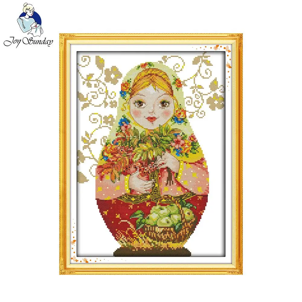 Joy Sunday Russian Doll Cross Stitch Handmade Set DIY Kit Embroidery Needlework Kits for | Дом и сад