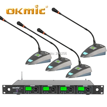

OKMIC OK-4/OK-832 UHF PLL four channels Wireless Conference Microphone System 4 conference microphone For Small conference room