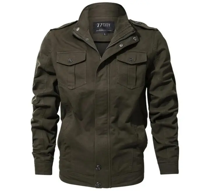 Мужская куртка в стиле милитари размера плюс M-6XL, осенне-зимняя хлопковая куртка-пилот, мужская куртка-бомбер - Цвет: Army Green 4