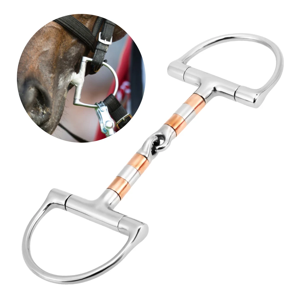 

Stainless Steel Mouth Horse Bit Riding Control Equestrian Snaffle Double Jointed Bit Horse Racing Accessory Equestrian Equipment