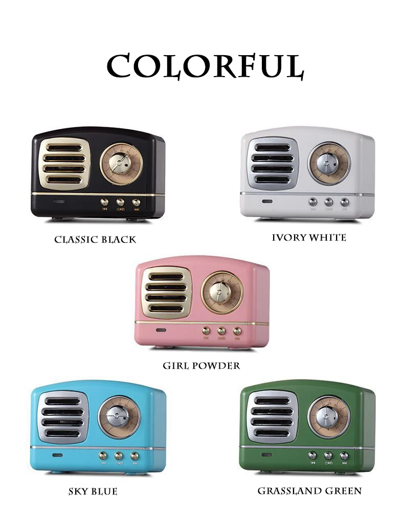 Bluetooth speaker retro mini wireless Insert card soundbar cute u disk phone subwoofer | Электроника