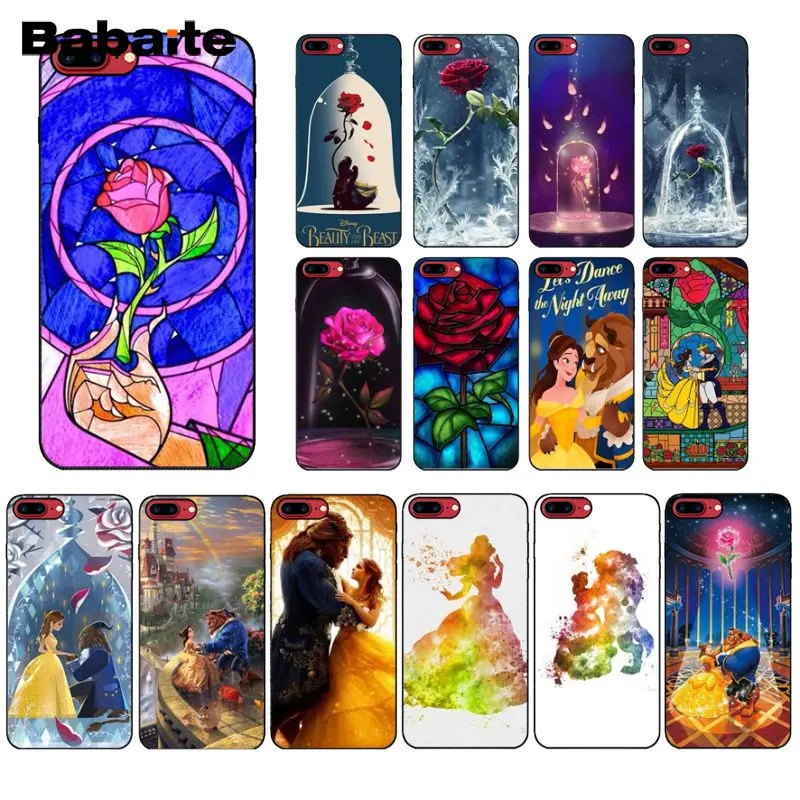 

Babaite Beauty and The Beast Rose Coque Shell Phone Case for iPhone 5 5Sx 6 7 7plus 8 8Plus X XS MAX XR